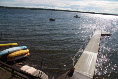 Gorgeous view of Owasco Lake from the deck at Owasco Yacht Club